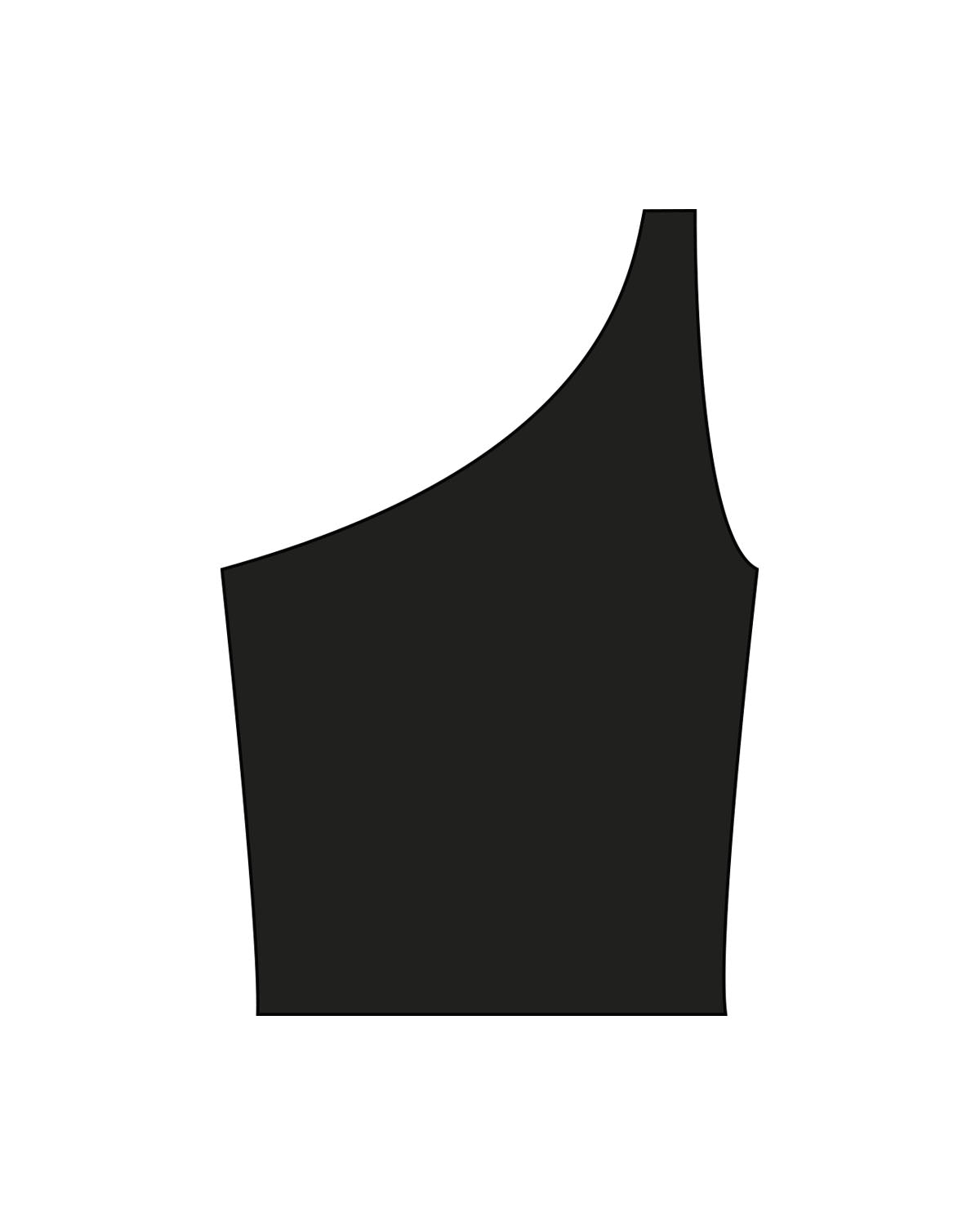 The One Shoulder Tank - Black - Coach Code - Left Bottom Back - Text - Printed - White