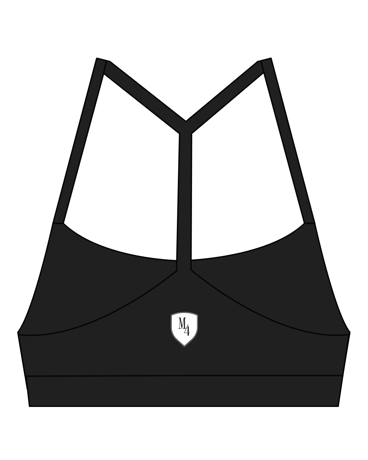 The Basic Bra - Black - M4Lagree - Back Center Icon - White
