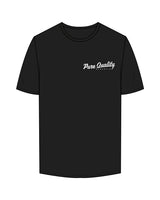The Mens Tee - Black - PURE QUALITY -  Left Chest & Back Center  - White