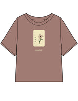 The Crop Terry Tee - Cacao - Barnes. The Label - Center Chest & Back Neckline - Printed - Full Color