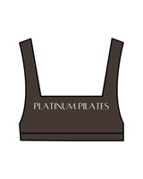 The Box Cut Bra - Cafe - Platinum Pilates - Center Chest - White