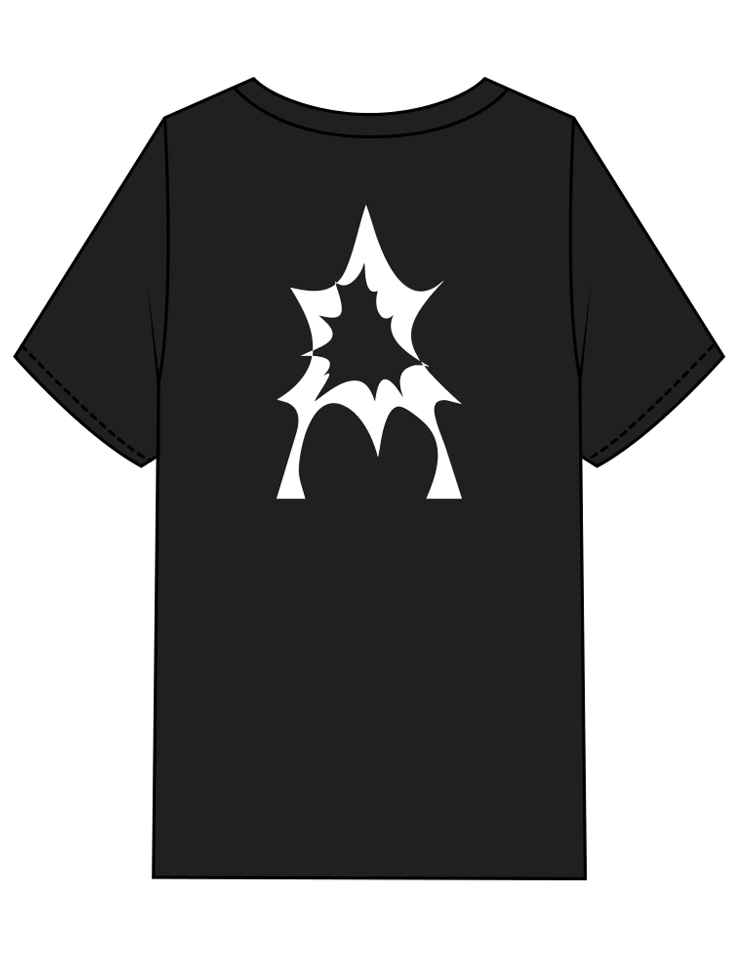 The Mens Heavyweight Tee - Black - Activate House - Left Chest & Center Back - Printed - White