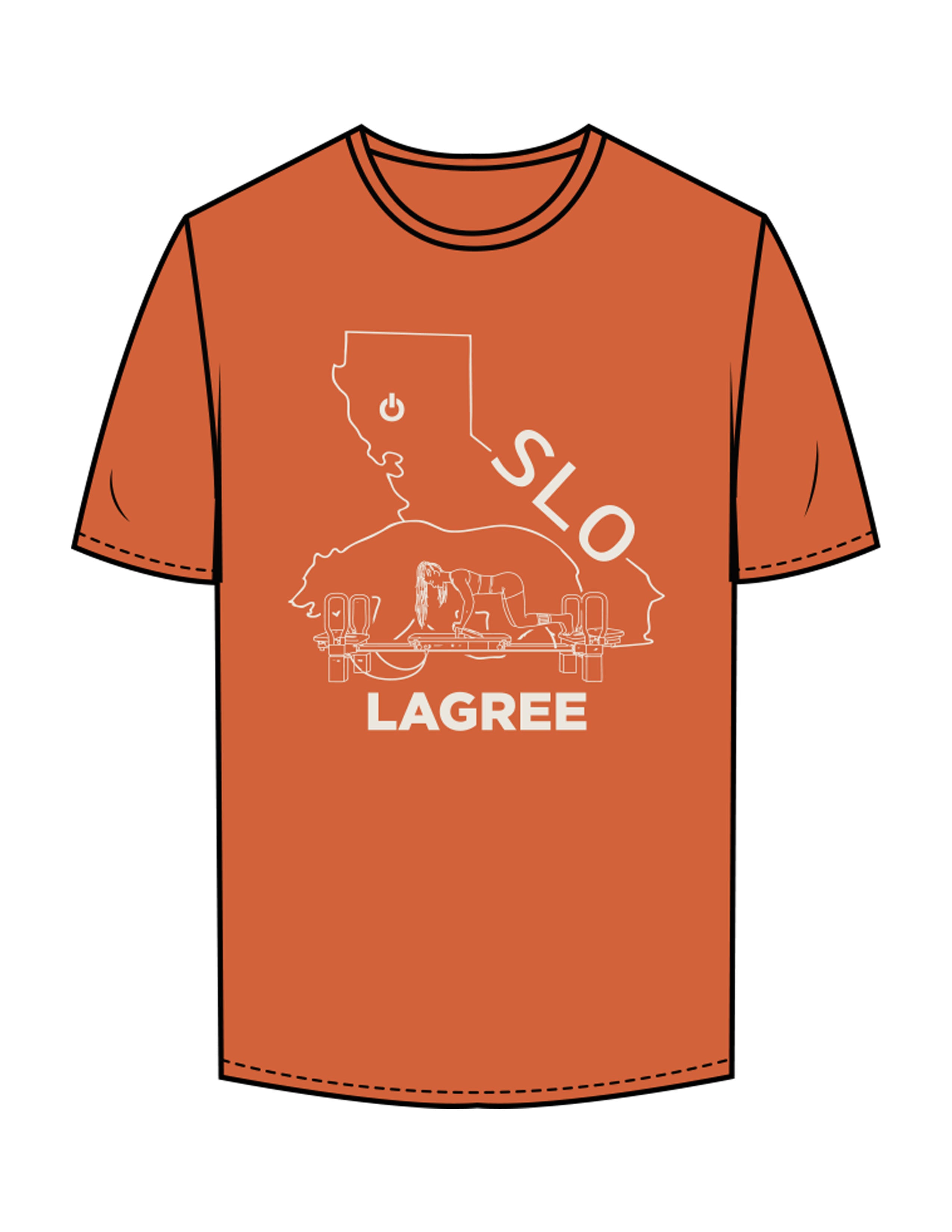 The Mens Tee - Copper - Powerhouse Fitness - Full Front & Back Neckline - Printed - Off White