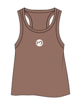 The Crop Tank - Cacao - Mantra - Center Chest & Back Neckline - Printed - White