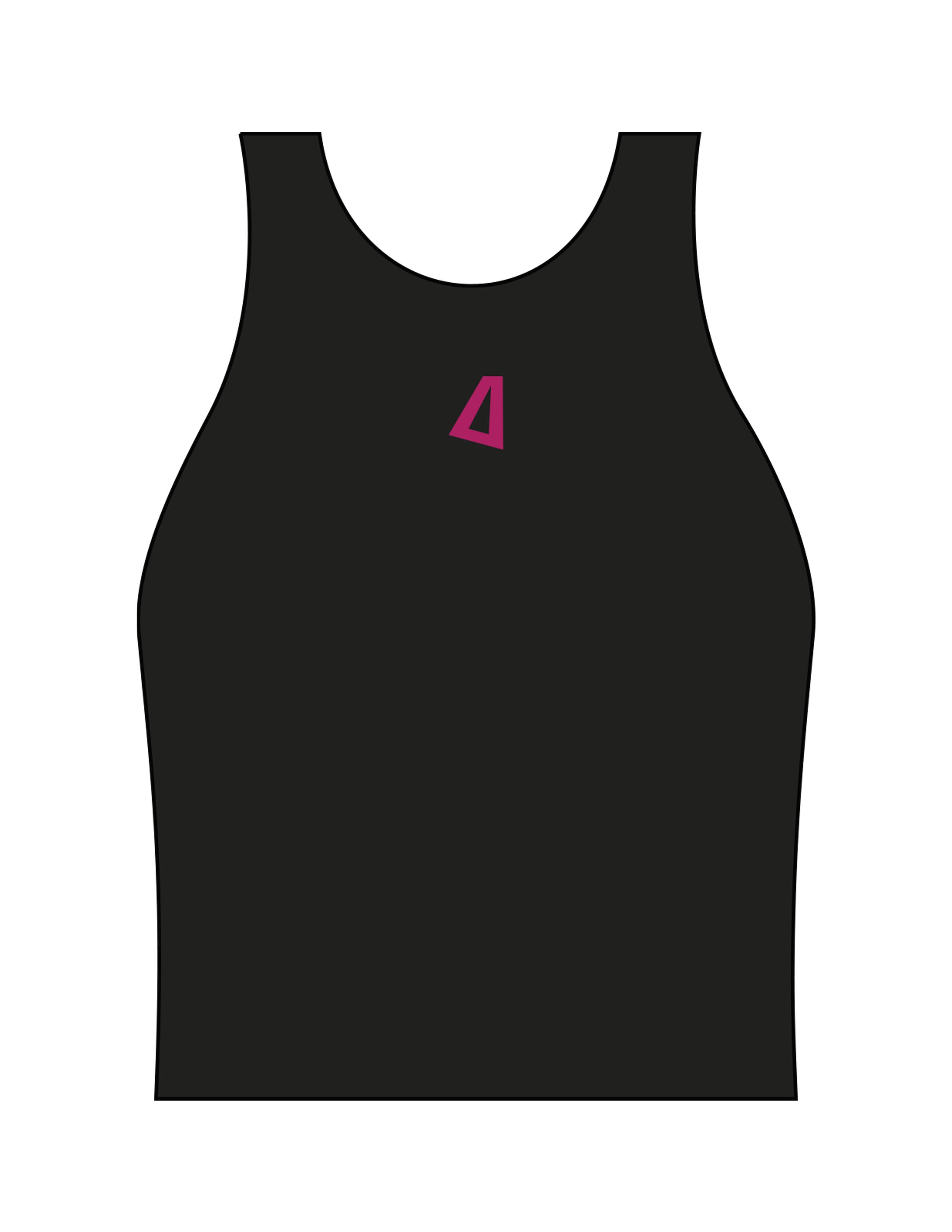 The Womens Active Crop Tank - Black - Delta Fitness - Upper Chest Icon & Back Stacked "DELTA" - Printed - Full Color
