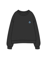 The Womens Crewneck - Washed Black - Powerhouse Fitness - Left Chest & Back Stacked - Printed - Full Color