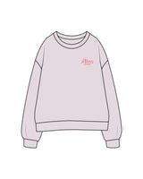 The Womens Crewneck - Orchid - Poppys Pilates - Left Chest Stacked Logo - Embroidered - Red