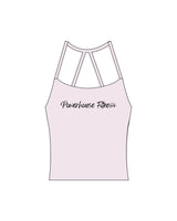 The Womens Sporty Tank - Pink - Powerhouse Fitness - Center Chest & Center Back - Printed - Black