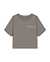 The Heavyweight Crop Tee - Washed Gray - Instaphysiques - Left Chest & Back Circular - White