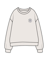 The Womens Crewneck - Bone - MD Hyperbaric - Left Chest Round & Back Illustration - Printed - Navy