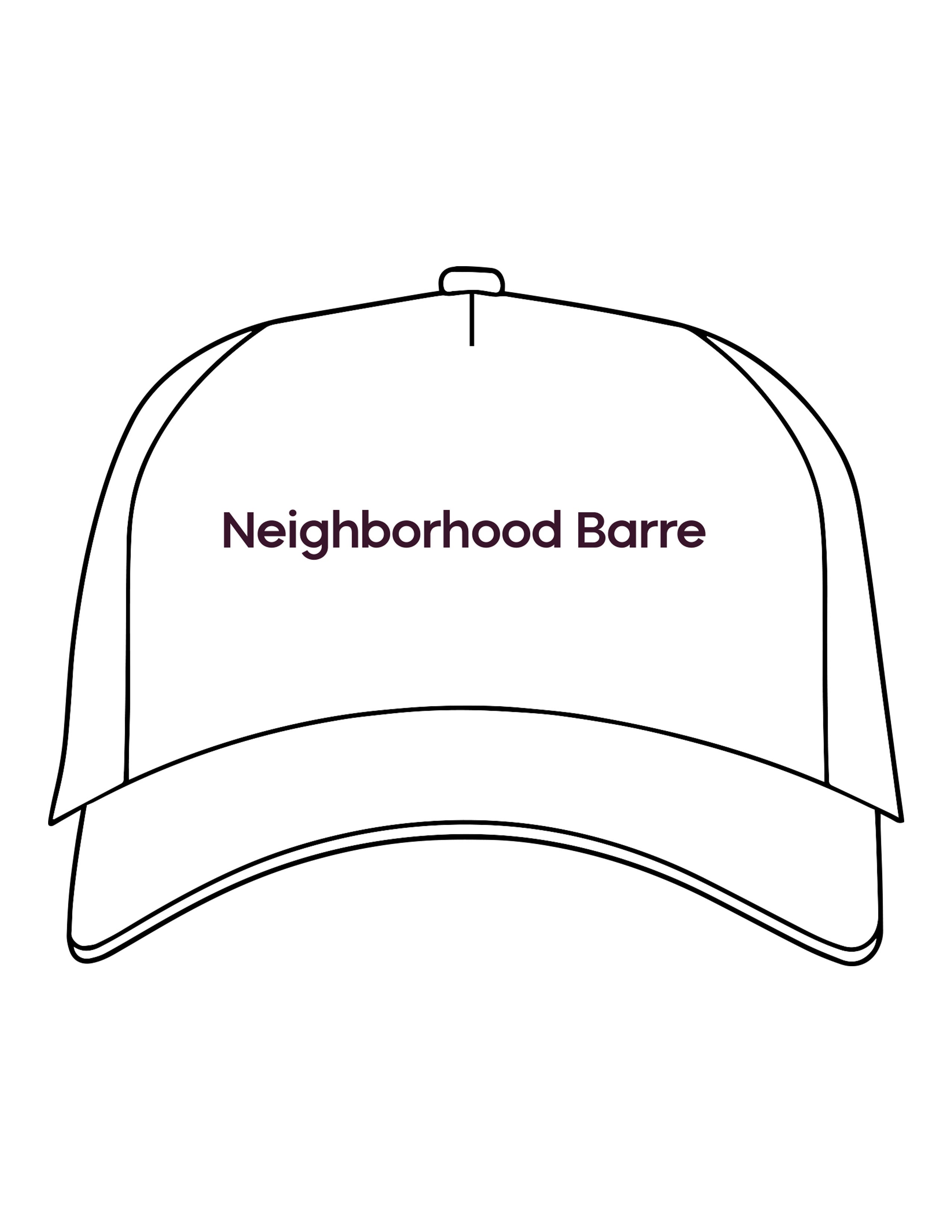 The Dad Hat - White - Neighborhood Barre - Center Crown - Embroidered - Aubergine