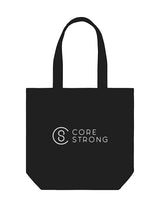 The Promo Tote Bag - Black - Core Strong - Center Body Stacked - Printed - White