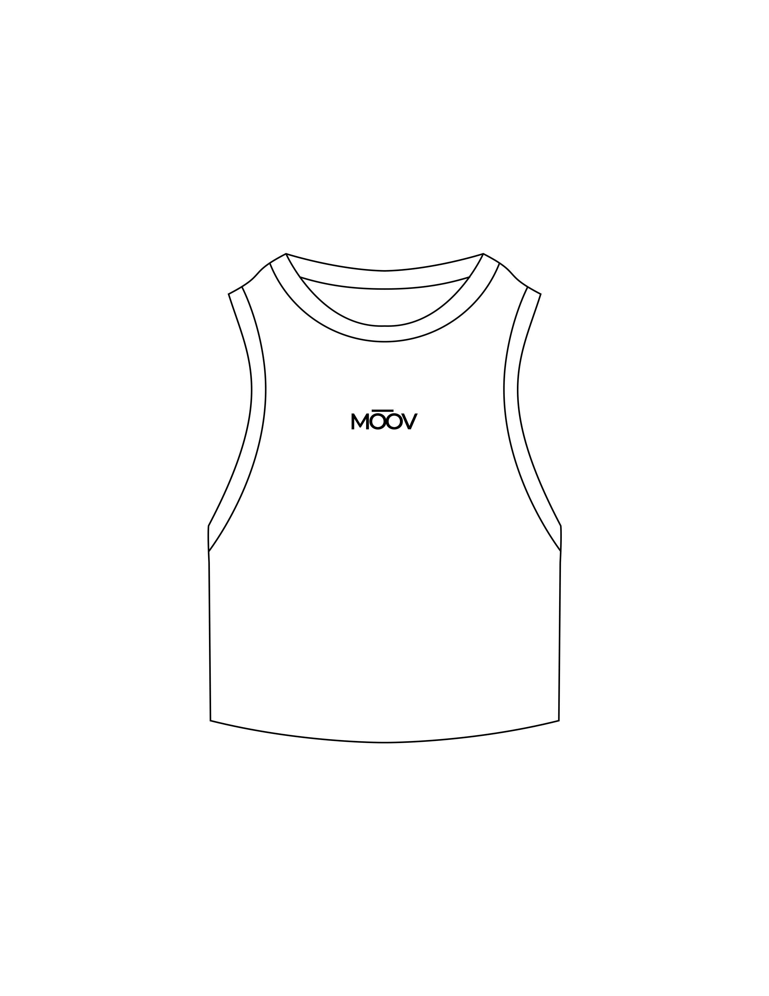 The Ribbed Crop Tank - White - Moov Seattle - Center Chest - Embroidered - Black
