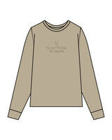 The Mens Heavyweight Long Sleeve - Washed Khaki - Core Reform - Center Chest Stacked - Printed - Tone on Tone