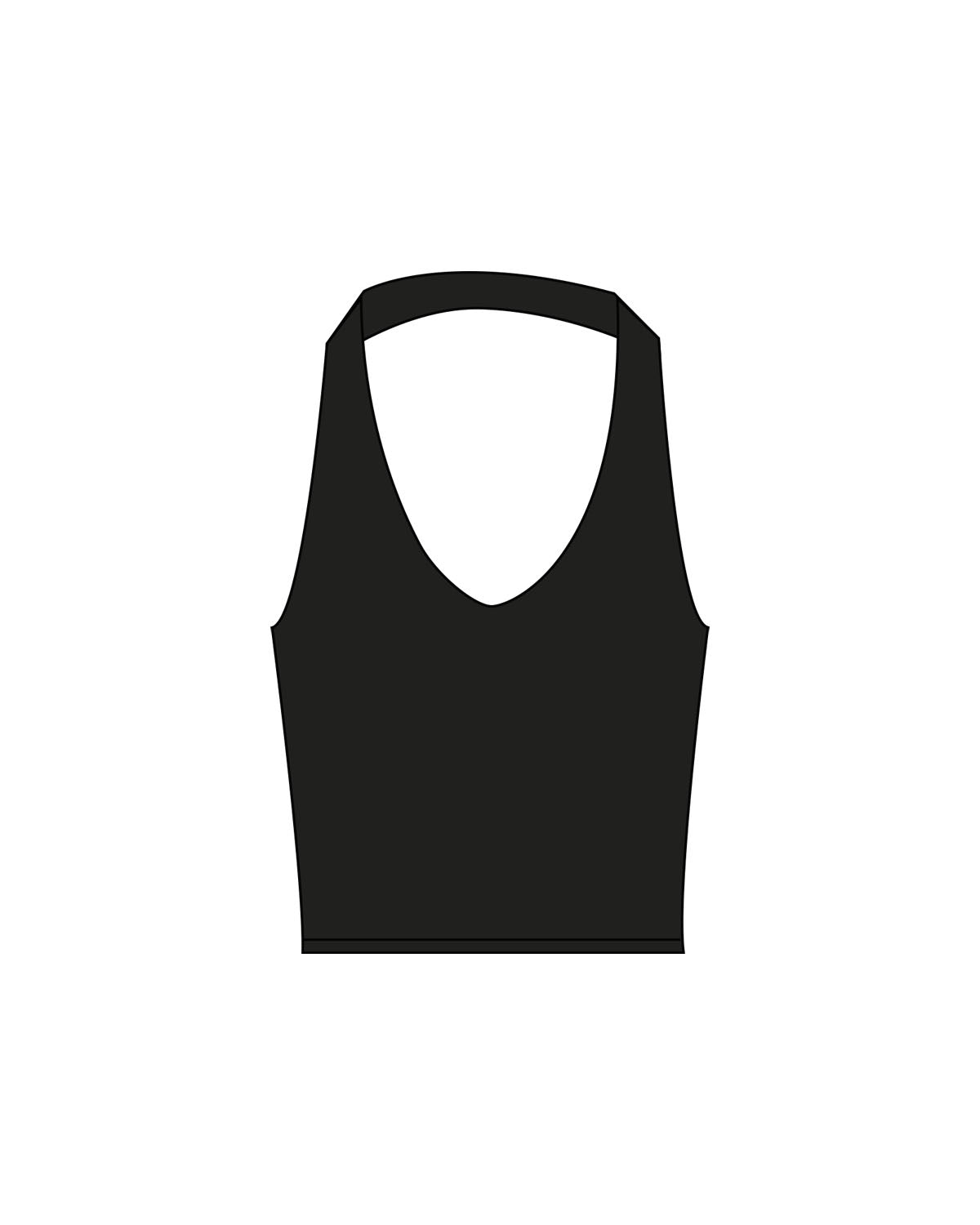 The Halter Tank - Black - Platinum Pilates - Center Back - Printed - White