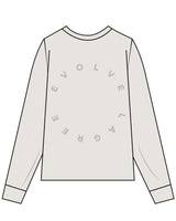 The Womens Heavyweight Long Sleeve - Washed Bone - Evolve Lagree - Back Center - Tone on Tone
