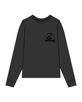 The Womens Heavyweight Long Sleeve - Washed Black - Coach Code - Left Chest Round - Black