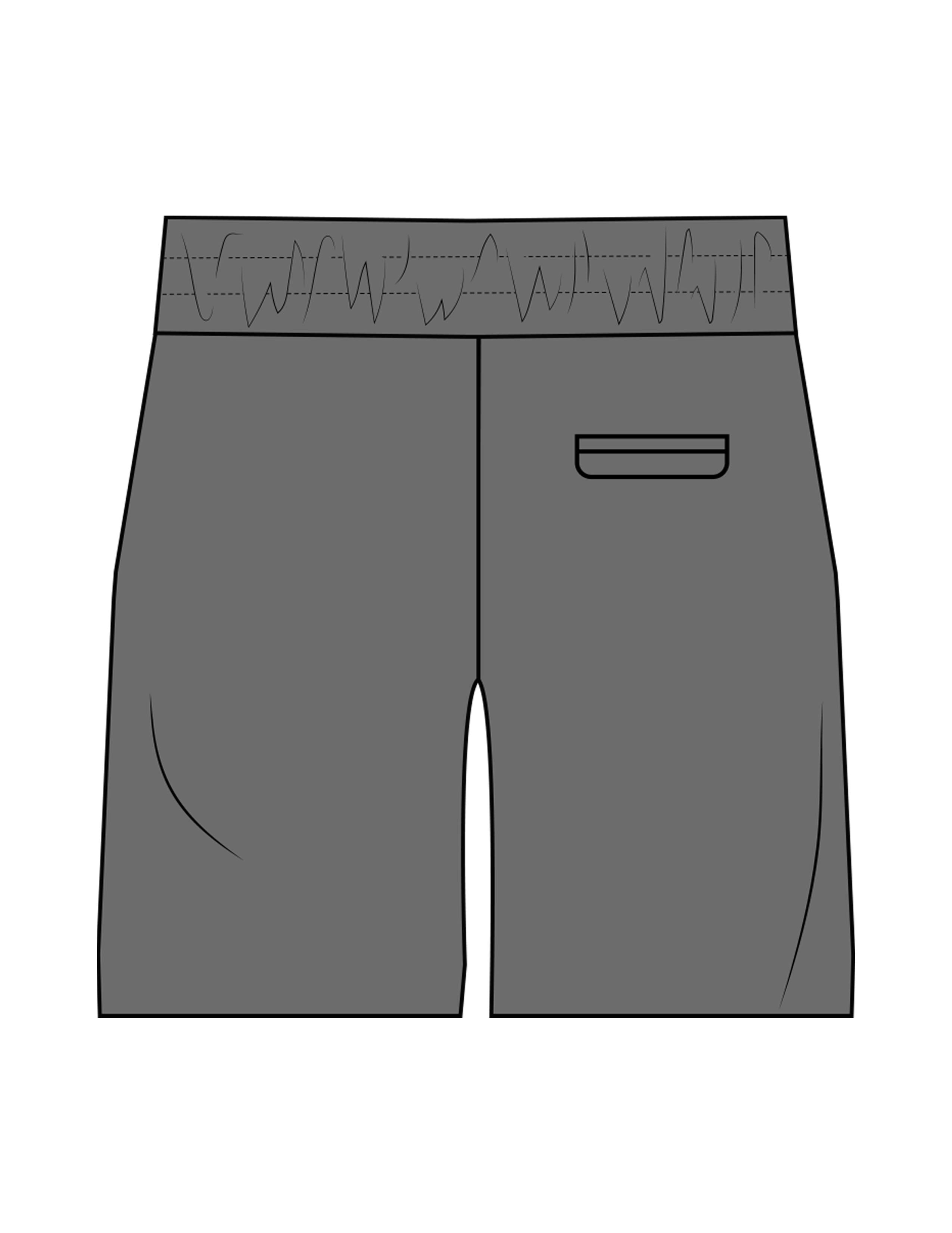 The Mens Swim Short - Shadow - Rush Cycle Studio - Left Leg - Printed - Full Color