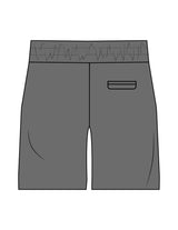 The Mens Swim Short - Shadow - Rush Cycle Studio - Left Leg - Printed - Full Color