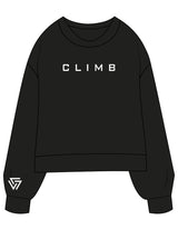 The Womens Sueded Crewneck - Black - LVL - Center Chest & Right Wrist Icon - Printed - White