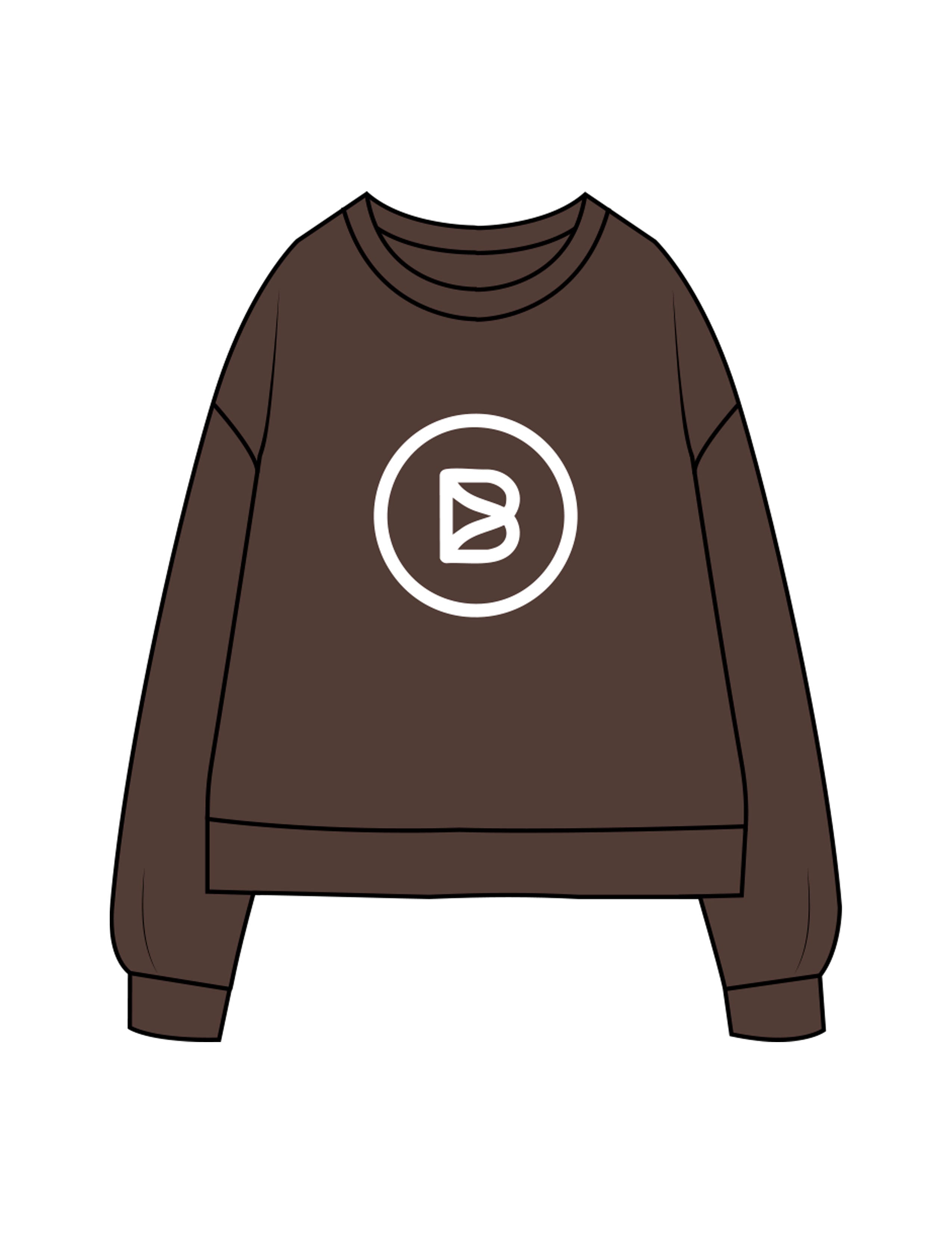 The Recycled Unisex Crewneck - Brown - Bond Fitness - Center Chest Round & Upper Back - Printed - White