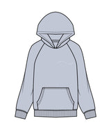 The Womens Hoodie - Powder - Coastal Core - Left Chest & Back Center - White