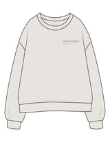 The Womens Crewneck - Washed Bone - RPCS - Left Chest Stacked - Printed - Tone on Tone