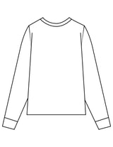 The Womens Long Sleeve - White - Fine Core Pilates - Center Chest Stacked - Printed - Black