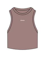 The Ribbed Crop Tank - Clay - Drench - Center Chest - Embroidered - Off White