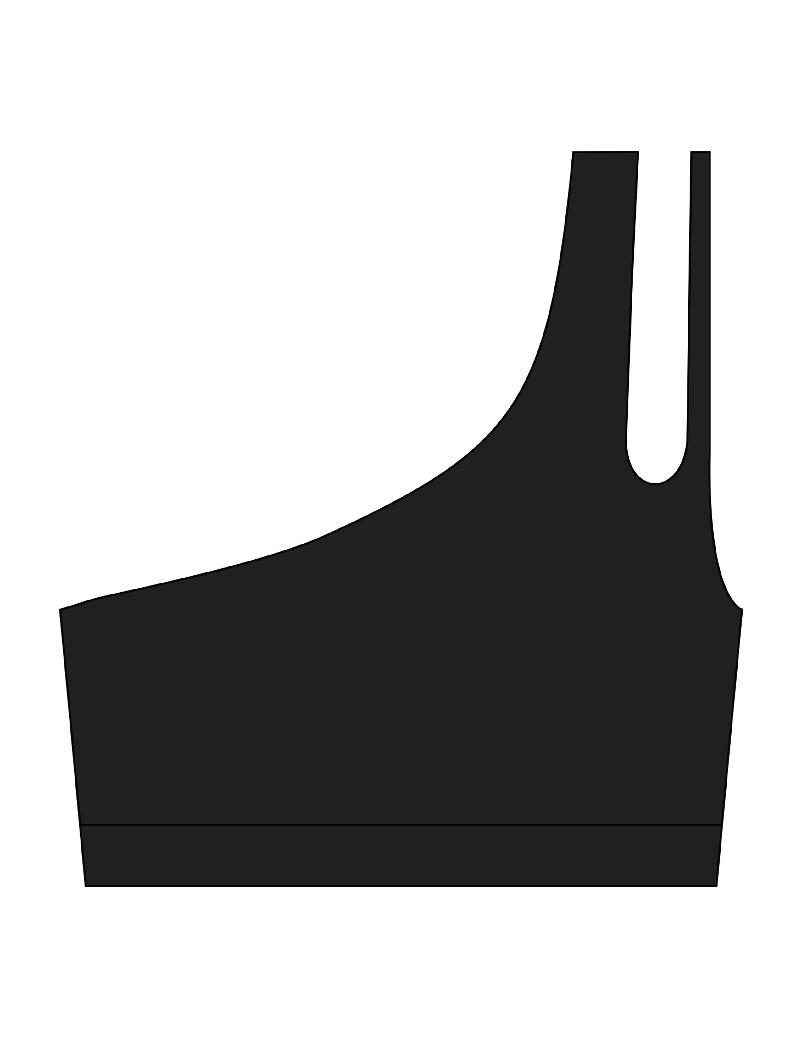 The One Shoulder Bra - Black - SOUL YOGA - Center Back - Printed - White