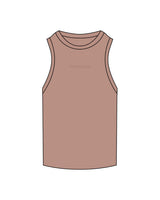 The Ribbed Full Length Tank - Clay - Fitness Nook - Chest - Embroidered - Tone on Tone