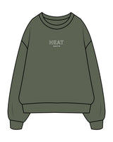 The Mens Crewneck - Cypress - Heat Bootcamp - Center Chest & Upper Back - Printed - White