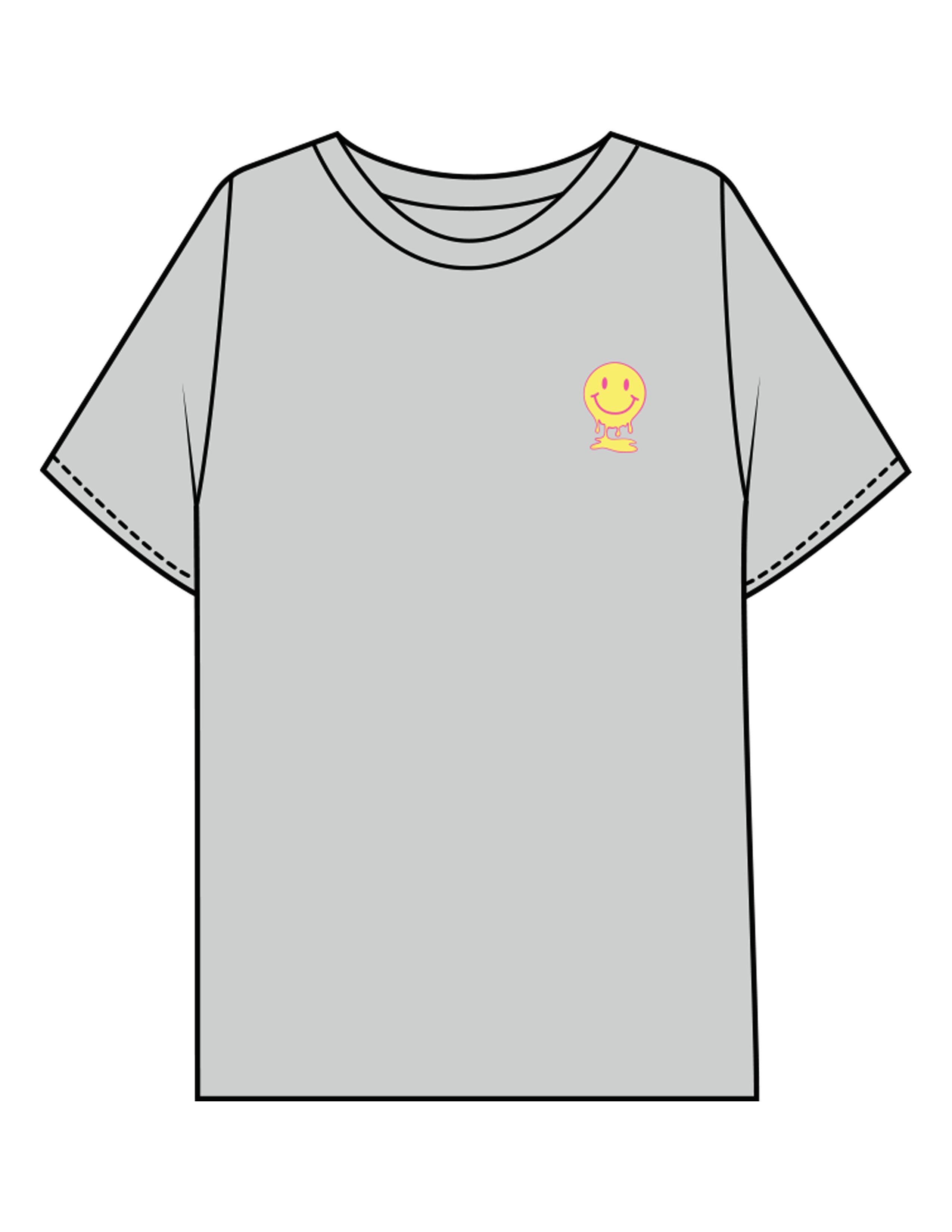 The Mens Boxy Tee - Storm - Try Smile Collective - Left Chest & Back Smiley - Printed - Full Color