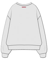 The Mens Crewneck - White Heather - Renew - Center Chest & Back Neckline - Red