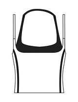 The Piped Tank - White - Movement Pilates Buffalo - Center Chest - Printed - Black