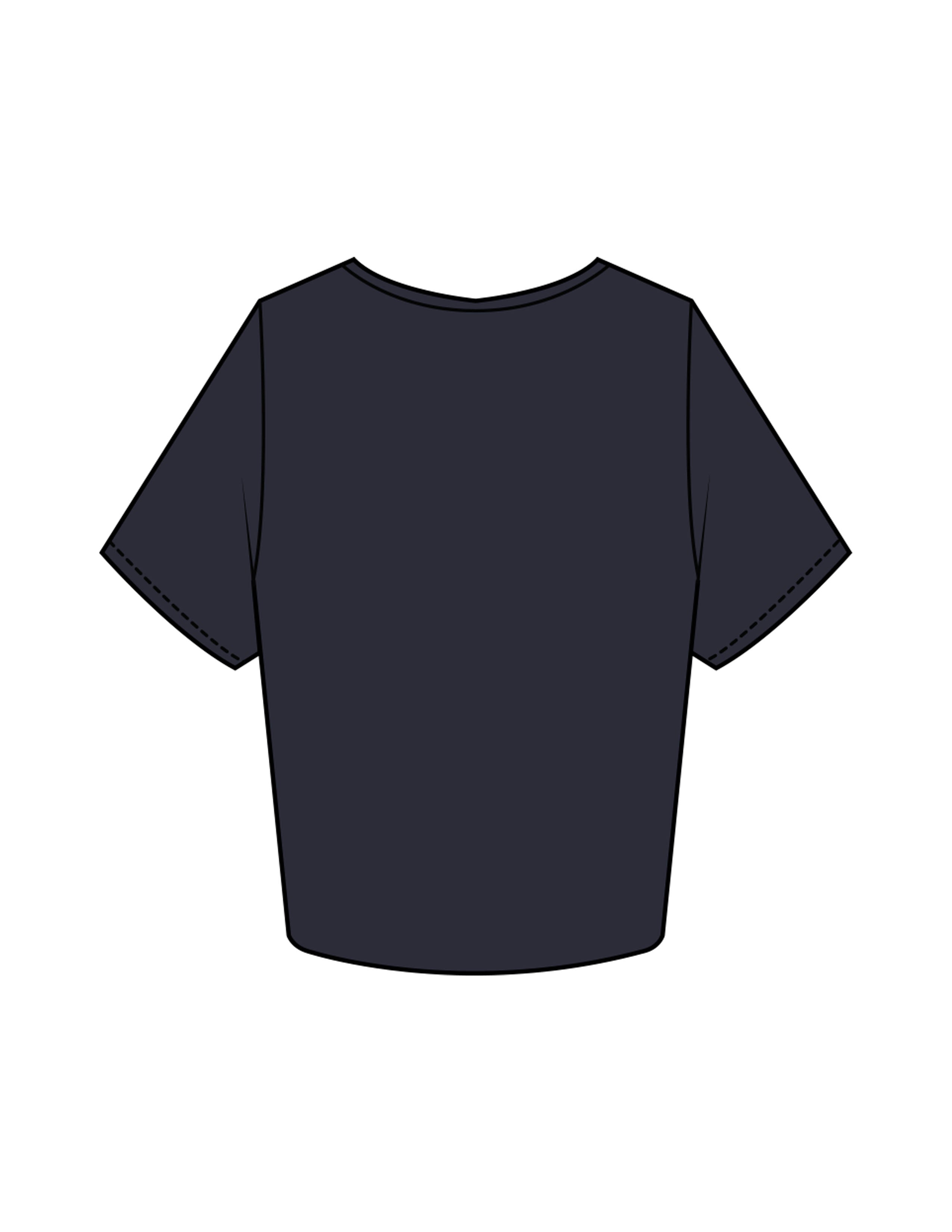 The Crop Tee - Navy - Mantra - Center Chest Script - Printed - White