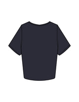 The Crop Tee - Navy - Mantra - Center Chest Script - Printed - White
