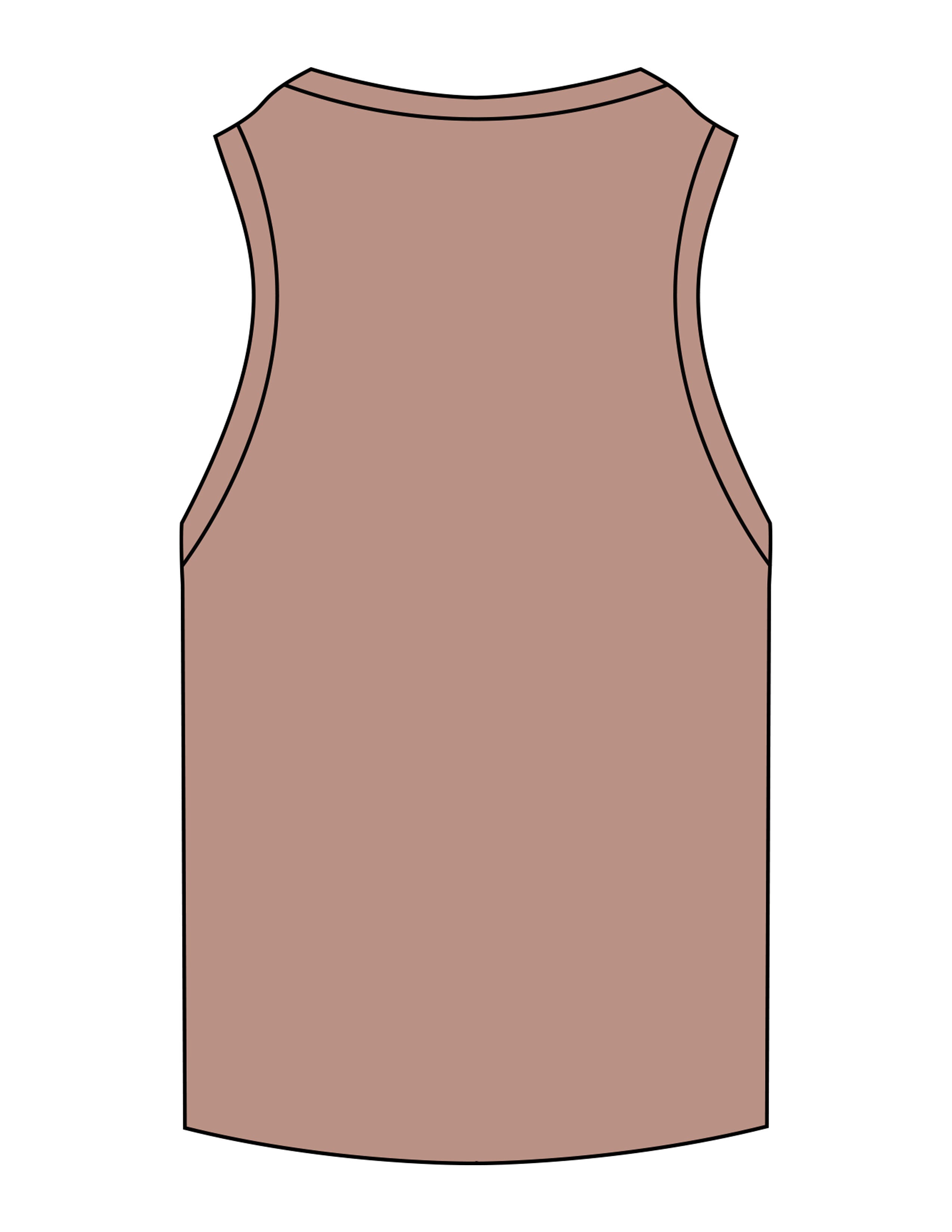 The Ribbed Full Length Tank - Clay - Core Crown Point - Center Chest Stacked - Embroidered - Bone