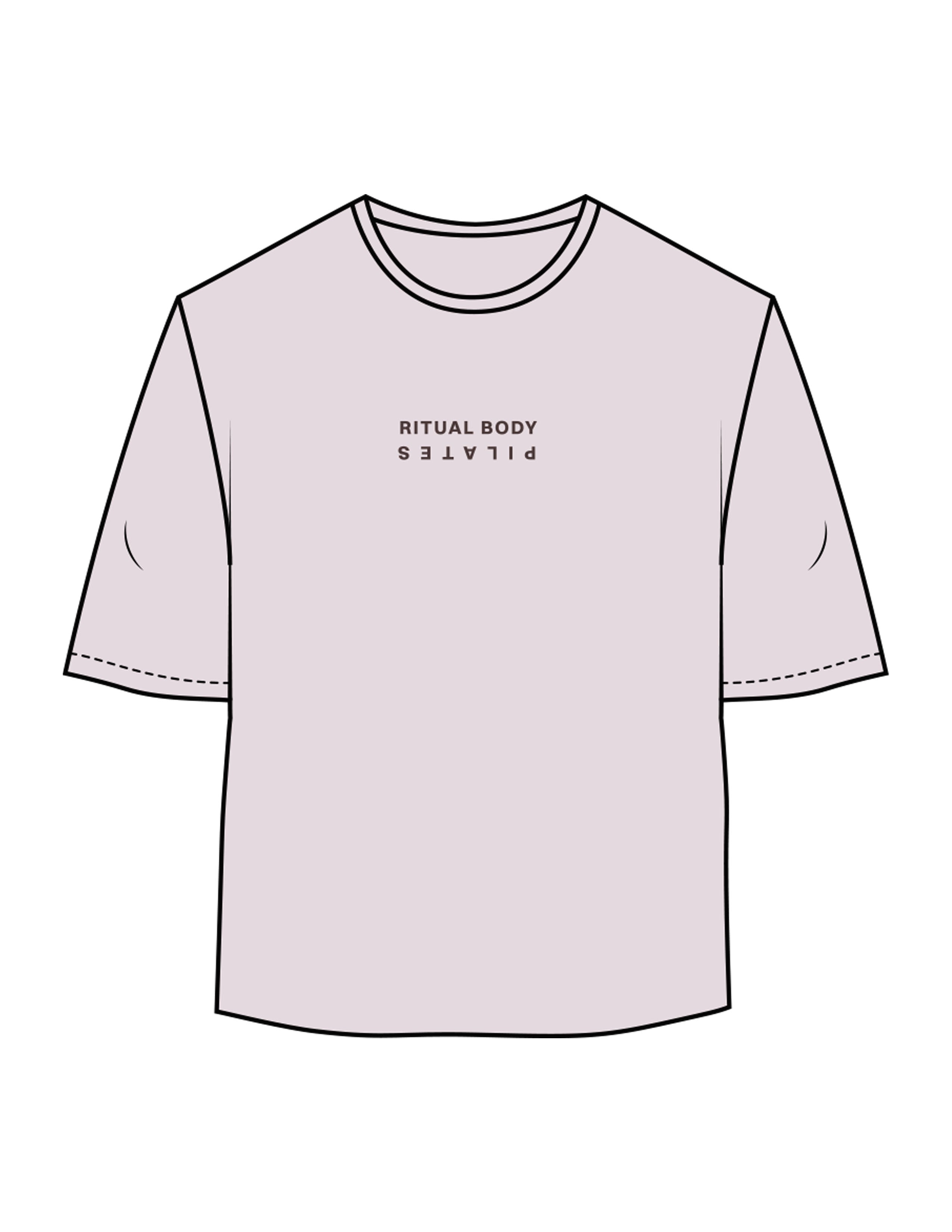 The Oversized Crop Tee - Orchid - Ritual Body - Center Chest Inverted & Back Script - Printed - Brown