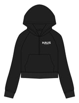 The Half Zip Hoodie - Black - Haus of Fitness - Left Chest Stacked & Back Round - Printed - Full Color