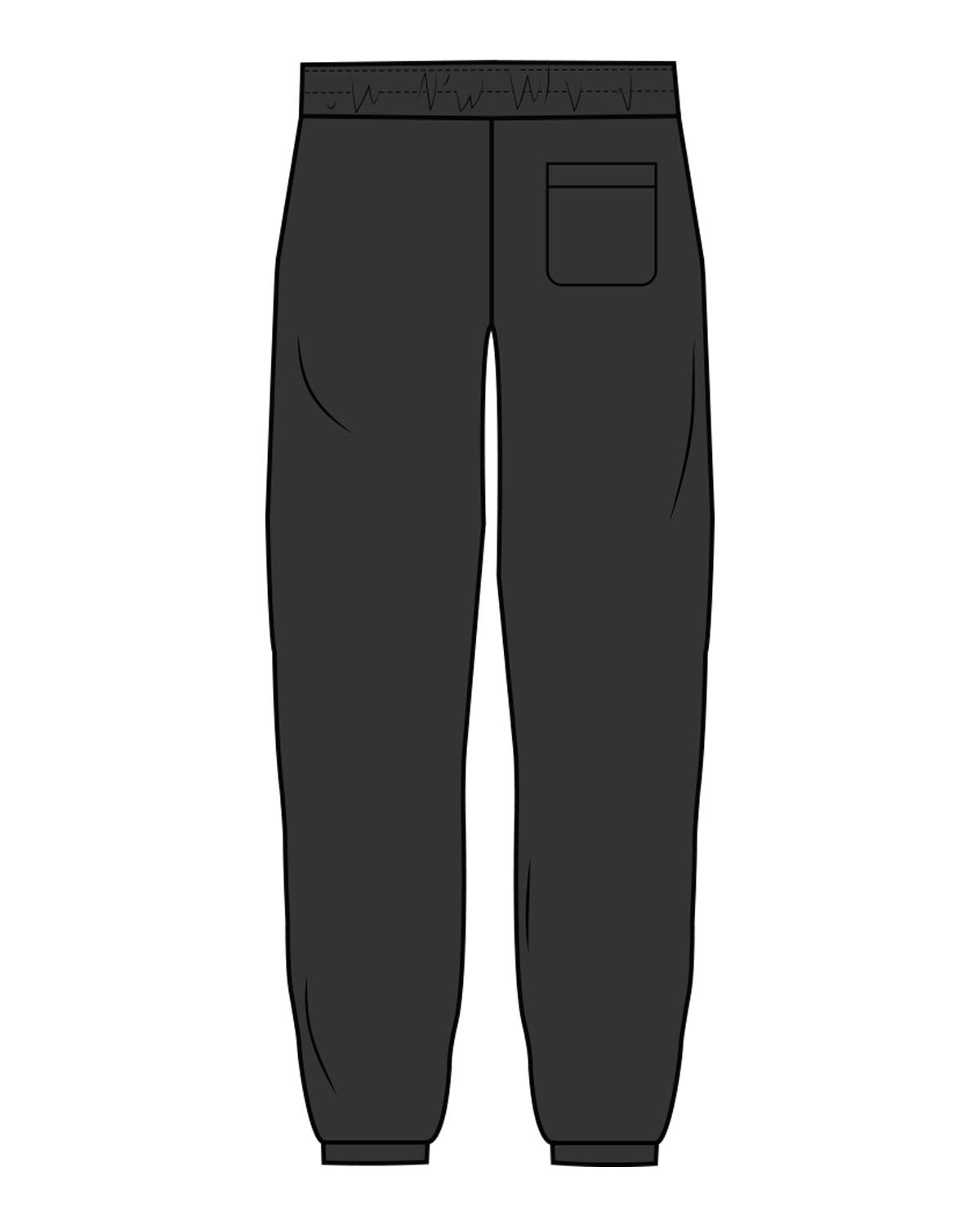 The Mens Sweatpants - Washed Black - HiLo - Upper Left Leg - Lightning - Printed - Green