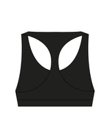 The Racer Bra - Black - Platinum Pilates - Center Chest Stacked - Printed - Full Color