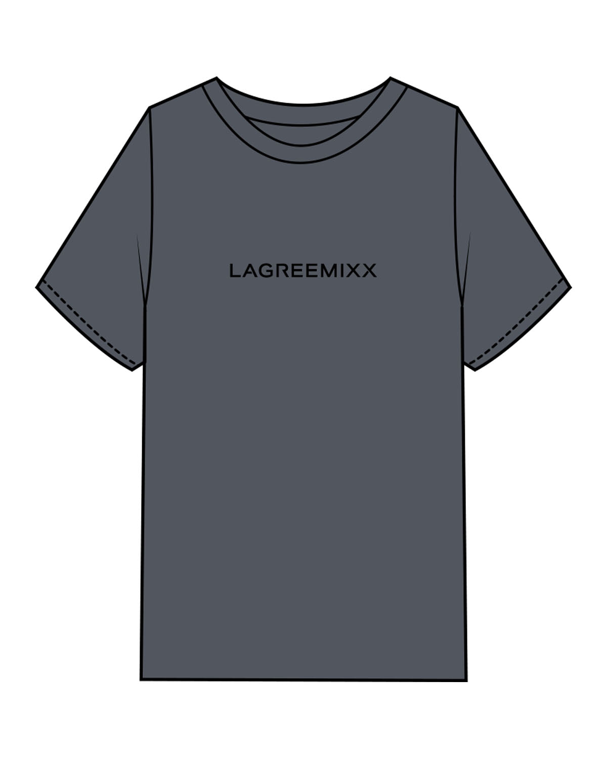 The Mens Heavyweight Tee - Washed Indigo - Lagreemixx Retail - Center Chest - Printed - Black
