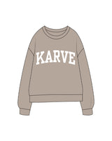The Midweight Unisex Crewneck - Washed Cement - Karve - Center Chest Arched - Printed - White