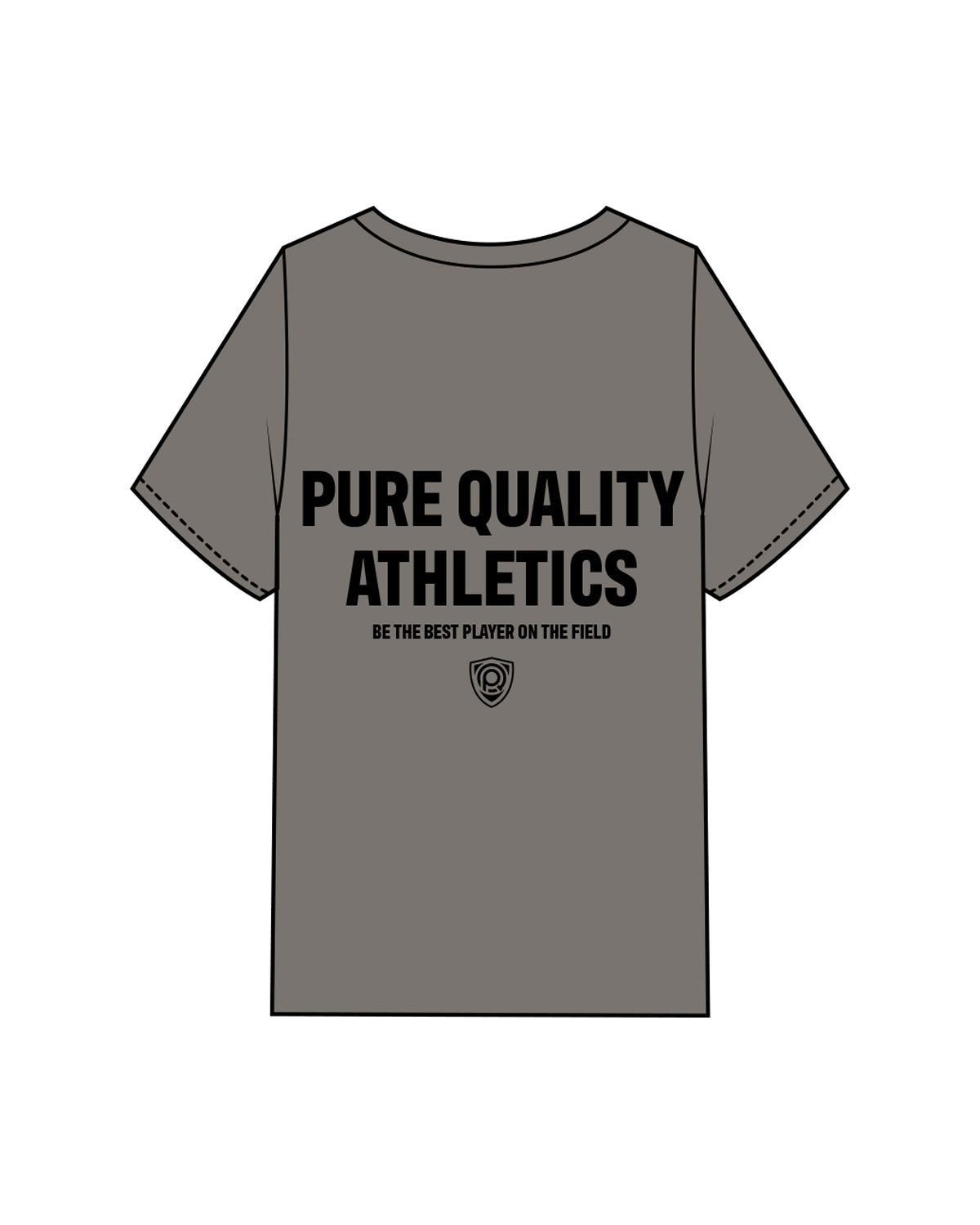 The Mens Heavyweight Tee - Washed Gray - PURE QUALITY -  Left Chest & Back Center Stacked - Black