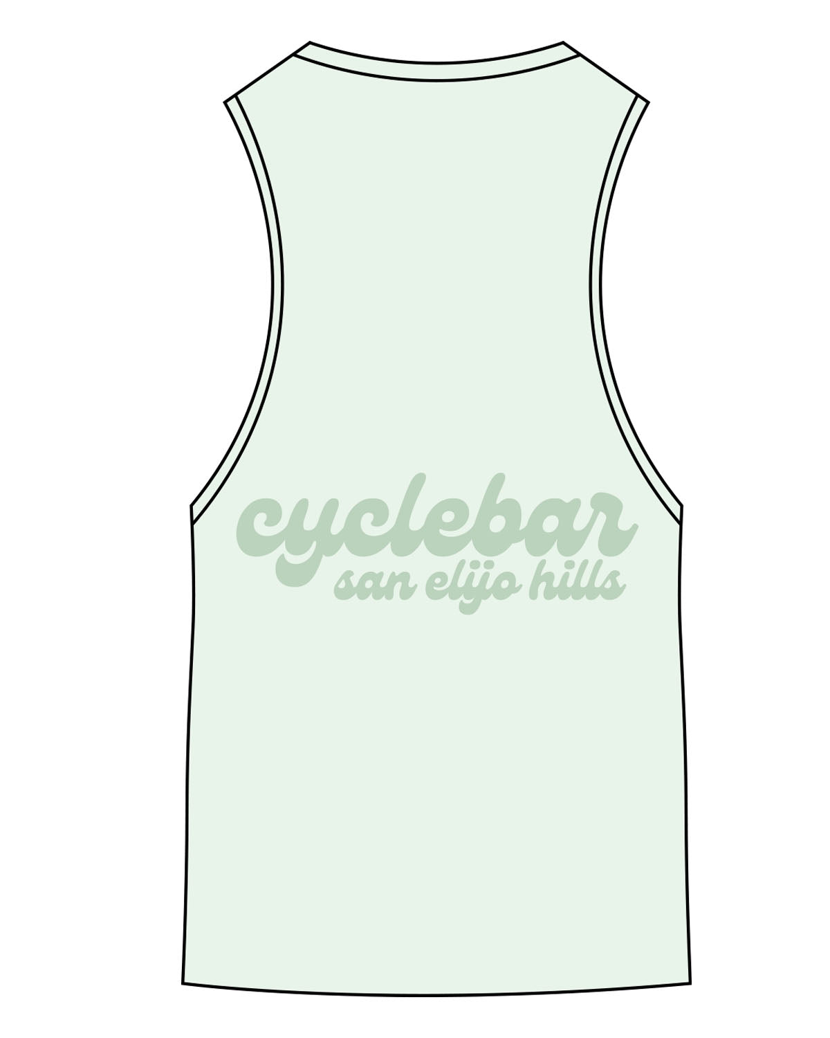 The Scoop Muscle Tank - Mint - Cyclebar - Left Chest Star & Back Stacked - Printed - Tone on Tone