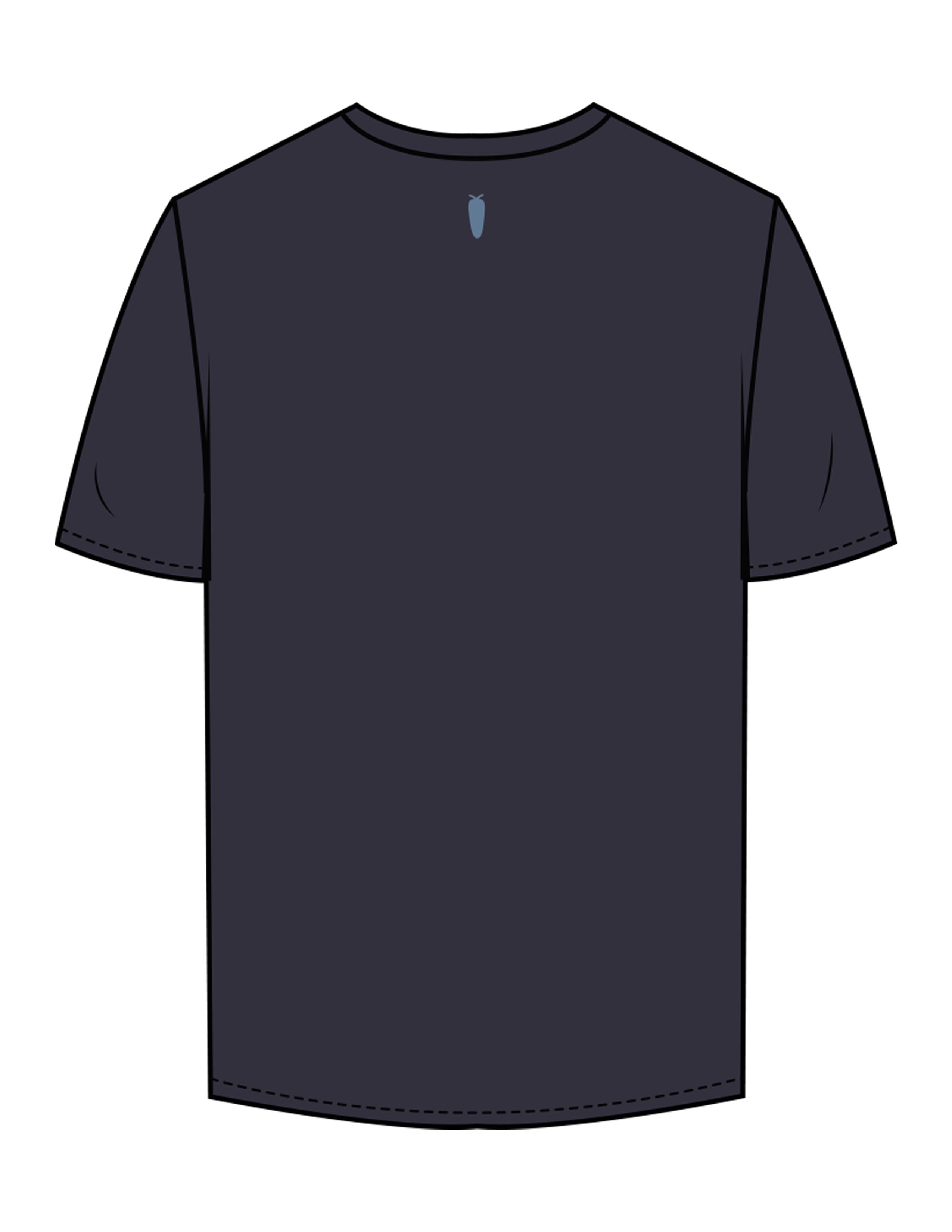 The Mens Tee - Midnight - BlueCarrot - Center Chest & Back Neckline - Printed - Blue