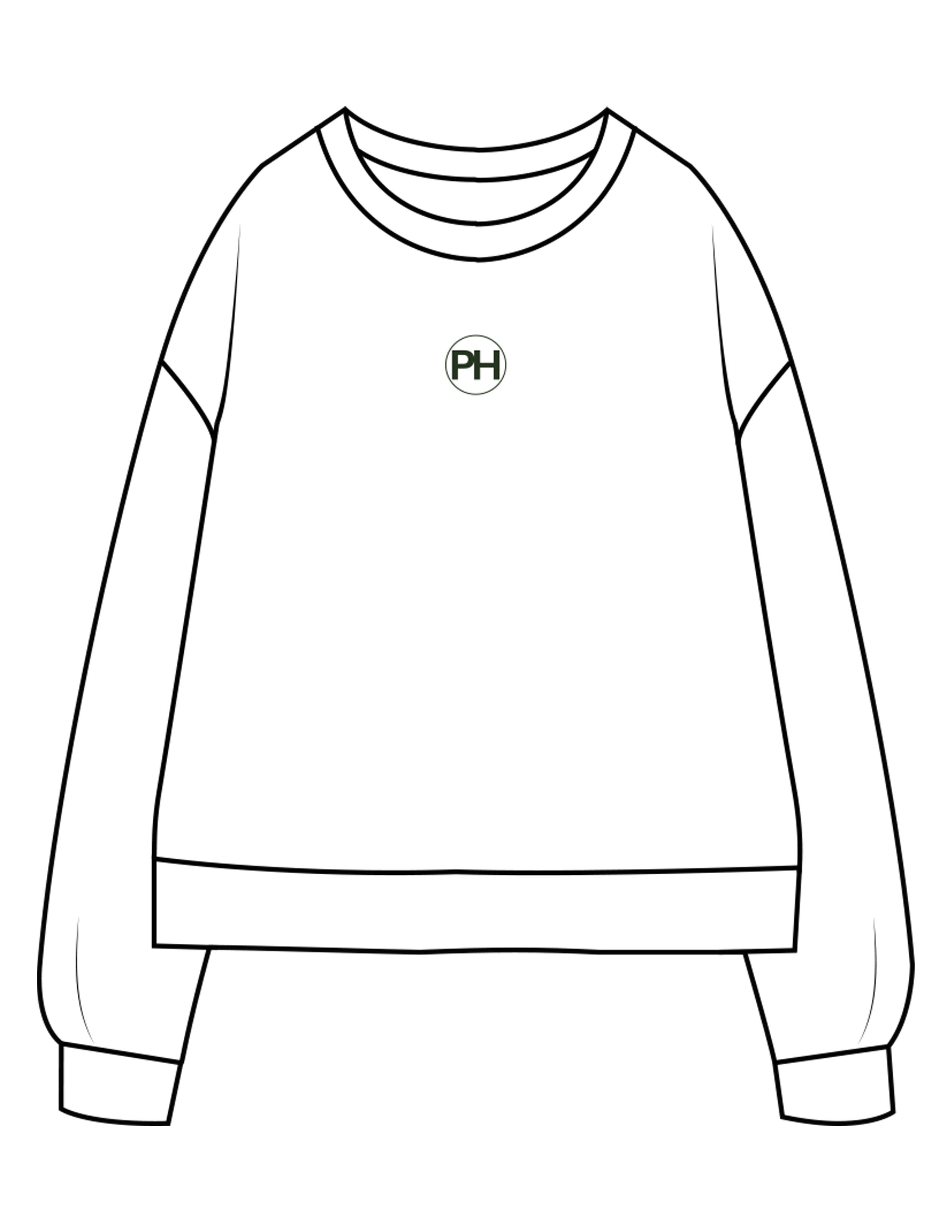 The Recycled Unisex Crewneck - White - Powerhaus Lagree - Center Chest & Back Stacked - Printed - Green