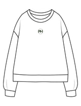 The Recycled Unisex Crewneck - White - Powerhaus Lagree - Center Chest & Back Stacked - Printed - Green