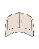 The Dad Hat - Stone - Golden Hour Pilates - Crown "GH" Logo - Back Text - Embroidered - Tone on Tone